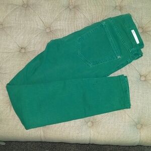 Anthropologie Pilcro Kelly Green Mid Rise Skinny Jeans Size 25